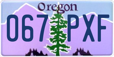 OR license plate 067PXF