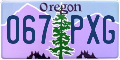 OR license plate 067PXG