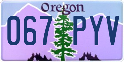OR license plate 067PYV