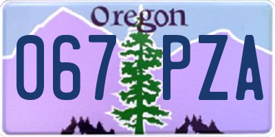 OR license plate 067PZA