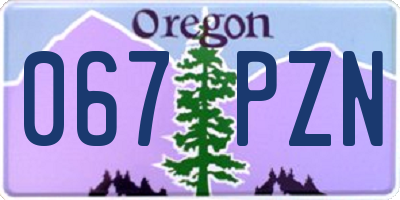 OR license plate 067PZN