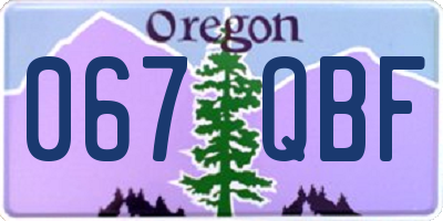 OR license plate 067QBF