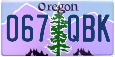 OR license plate 067QBK
