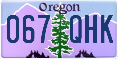 OR license plate 067QHK