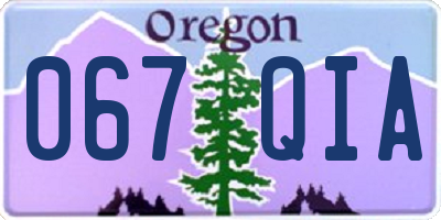 OR license plate 067QIA