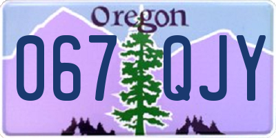 OR license plate 067QJY