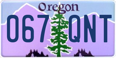 OR license plate 067QNT