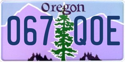 OR license plate 067QOE