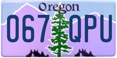 OR license plate 067QPU