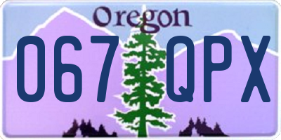 OR license plate 067QPX