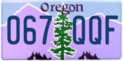 OR license plate 067QQF
