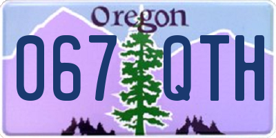 OR license plate 067QTH