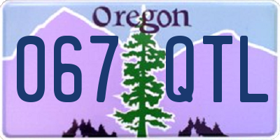 OR license plate 067QTL