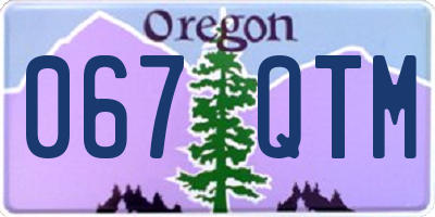 OR license plate 067QTM