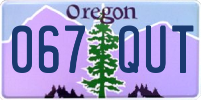 OR license plate 067QUT