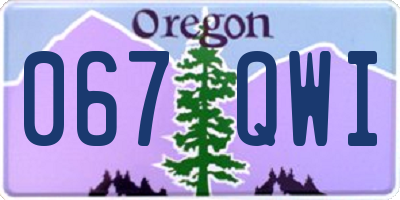 OR license plate 067QWI