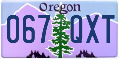 OR license plate 067QXT