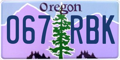 OR license plate 067RBK