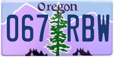 OR license plate 067RBW