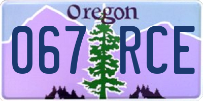 OR license plate 067RCE