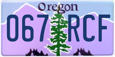 OR license plate 067RCF