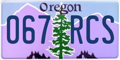 OR license plate 067RCS
