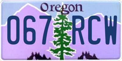 OR license plate 067RCW