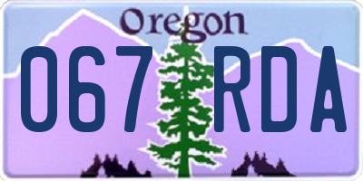 OR license plate 067RDA