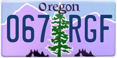 OR license plate 067RGF