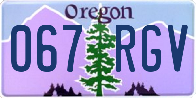 OR license plate 067RGV