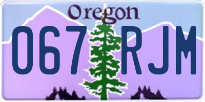 OR license plate 067RJM