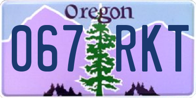 OR license plate 067RKT