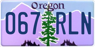 OR license plate 067RLN
