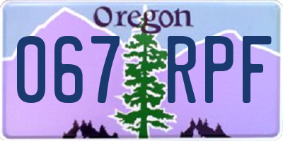 OR license plate 067RPF