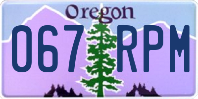 OR license plate 067RPM