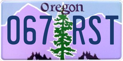 OR license plate 067RST