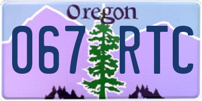 OR license plate 067RTC