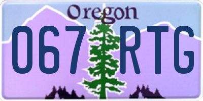 OR license plate 067RTG