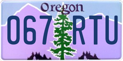 OR license plate 067RTU