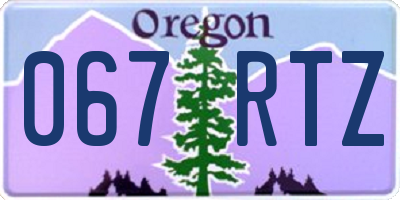 OR license plate 067RTZ