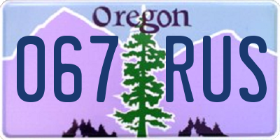 OR license plate 067RUS
