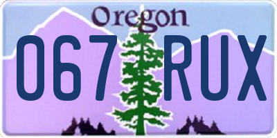 OR license plate 067RUX