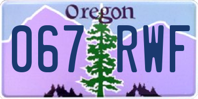 OR license plate 067RWF