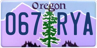 OR license plate 067RYA