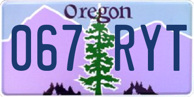 OR license plate 067RYT