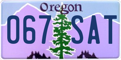 OR license plate 067SAT