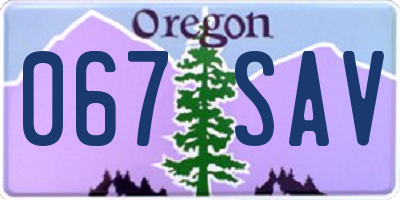 OR license plate 067SAV