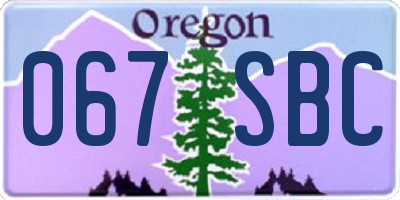 OR license plate 067SBC