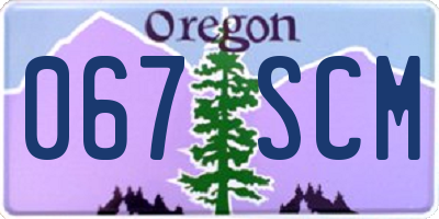 OR license plate 067SCM