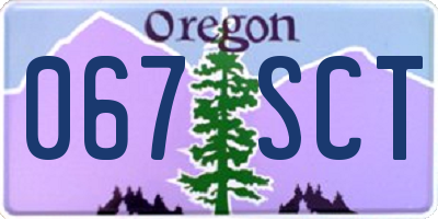 OR license plate 067SCT